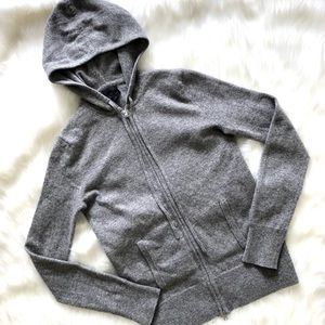J CREW 100% Italian Cashmere Zip Hoodie Sz XS